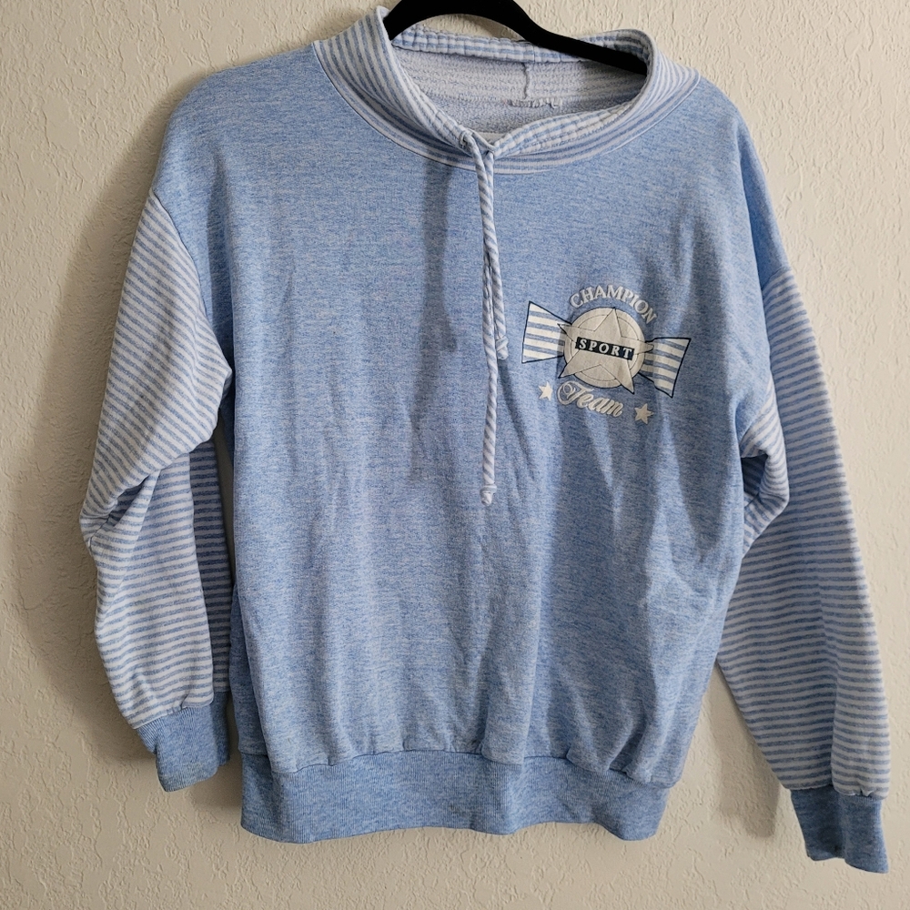 Vintage champion sport team pullover sweatshirt stripes